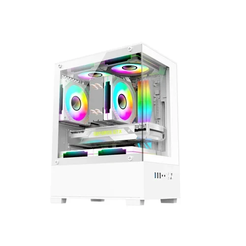 Aptech CS40 With 3 ARGB Fans Desktop Gaming Case - White